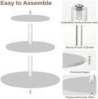 J JOYSAY Light Grey Print Acrylic Cupcake Stand 3 Tier Dessert Table Display Set Clear Cake Stands for Party Baby Shower Wedding Decorations Easy Assembly Donut Tower - Image 2