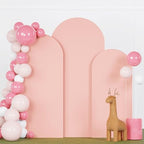 FANPROMS Wedding Arch Cover Dusty Rose 5FT 6FT 7FT Arch Backdrop Cover Set of 3 Spandex Arch Stand Cover Round Top Arch Backdrop Covers Chiara Arched Cover for Bridal Shower Banquet Party Decorations by FANPROMS