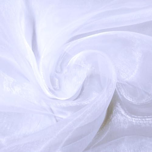 80 Yard Organza Fabric 44" Wide for Wedding Event Décor - White - Image 4