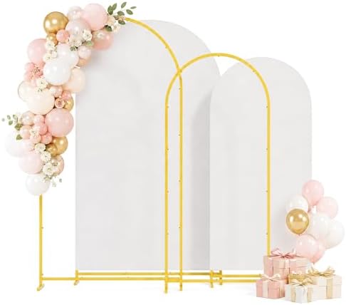 2 Pack Arch Backdrop Stand (7.2FT/6FT), Metal Arch Frame Stand with Cover by Bbteroiu