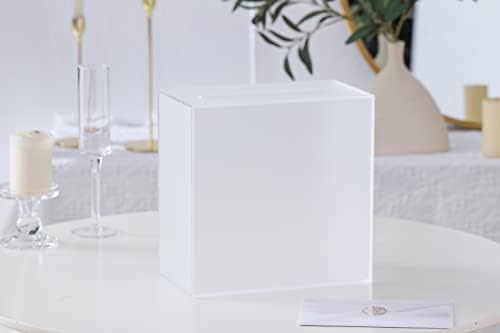 UNIQOOO Frosted Acrylic Wedding Card Box with Slot, Thick DIY Large 10x10x5.5 inch w/No Print, Wedding Receptions Wishing Well Money Box, Birthday, Memory Box, Suggestion Boxes, Acrylic Ballot Box - Image 6