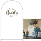 White Arch Stretchy Fabric Covers for Baby Shower We Can Bearly Wait Theme Arched Stand Cover Birthday Party Decoration Favors Props (2.2x5FT) by KONPON