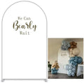 White Arch Stretchy Fabric Covers for Baby Shower We Can Bearly Wait Theme Arched Stand Cover Birthday Party Decoration Favors Props (2.6x6FT) by KONPON