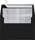 LUXPaper A4 Foil Lined Invitation Envelopes | Peel & Press | 4 1/4" x 6 1/4" | Black w/Silver LUX Lining | 80lb. Text | 500 Qty by LUXPaper