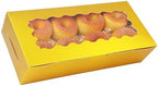qiqee 50 Packs Gold Cookie Box with Window 12x5.5x2.5 Inch Two Uses Pastry Biscuit Bakery Box For Packaging - Image 4