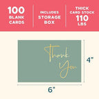 VNS Creations Thank You Cards With Envelopes - 100 Pack 4 x 6 - Green - Image 2