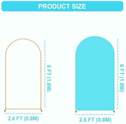 6FT Arch Backdrop Stand and Blue Cover Set,Balloon Arch Stand - Image 3
