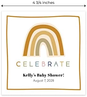 Personalized Modern Rainbow Beverage Napkins / 100 Custom Colorful Birthday Cocktail Napkins/Adorable Gender Neutral Baby Shower Design/Party Supplies/Made In The USA - Image 5