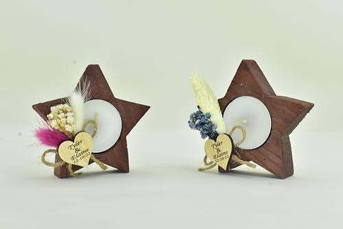 10 Pieces Wood Tealight Candle Holder, Wedding Favors, Star Shape Candle, Party Favors, Personalized Gift - Image 5