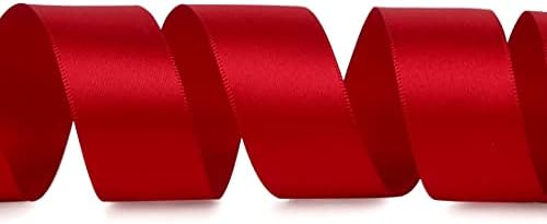 Ribbli Double Faced Red Satin Ribbon,1” x Continuous 25 Yards,Fabric Ribbon Use for Bows Bouquet,Christmas Gift Wrapping,Floral Arrangement (Pack of 3) - Image 2