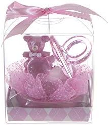 Keepsake Figurine 12 pcs Large Pink Pacifier with Teddy Bear | Awesome Decorations or Party Favors | for Pregnancy Announcements, Gender Reveals, Birthday and Special Celebrations by MEGA+FAVORS