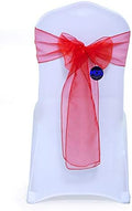 MDS Pack of 100 Organza Chair Sashes for Wedding & Event Décor – Red by MDS