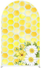 Honey Bee Arch Stretchy Covers for Birthday Party Decoration Honeycomb Flower Arched Stand Cover Baby Shower Favors Props(Cover+Arch Stand) by KONPON