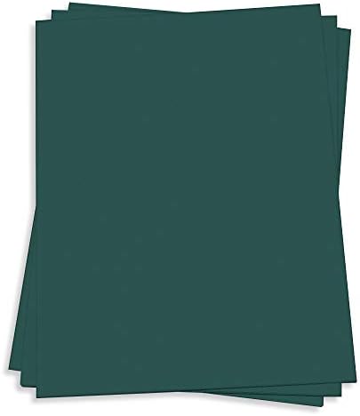 Recycled Dark Green Card Stock Paper - 8 1/2 x 11 - Heavyweight 111lb Cover - 25-Pack by LCIPaper