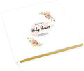 Andaz Press Personalized Baby Shower Guestbook with Gold Accents, Watercolor Florals Custom Name, Date, White Guest Sign in Registry 120 Pages 8.5 X 8.5 Memories Book for DIY, Scrapbook, Photo Album by AndazPress
