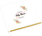 Andaz Press Personalized Baby Shower Guestbook with Gold Accents, Watercolor Florals Custom Name, Date, White Guest Sign in Registry 120 Pages 8.5 X 8.5 Memories Book for DIY, Scrapbook, Photo Album by AndazPress