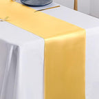 SiinvdaBZX 24 Pcs Gold Satin Table Runner 12 x 108 inches Long - Image 5