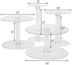 Efavormart Lovely 4 Tier XL Acrylic Crystal Glass Clear Cake Dessert Decorating Stand for Birthday Xmas Party Wedding - Image 3