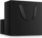 EUSOAR Large Gift Wrap Bags Bulk, 25 Pack 12.5x4.5x11 inches Black Heavy Duty Paper Bags with Handles, for Business, Grocery, Boutique, Retail, Wedding, Party Favors, Baby Showers, Birthdays by EUSOAR