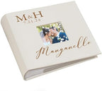 Personalized Photo Album, Custom Engraved Picture Album, Holds 200 4" x 6" Photos, Leatherette and Laser Engraved Scrapbook, Wedding Initials and Last Name by GiftsForYouNow