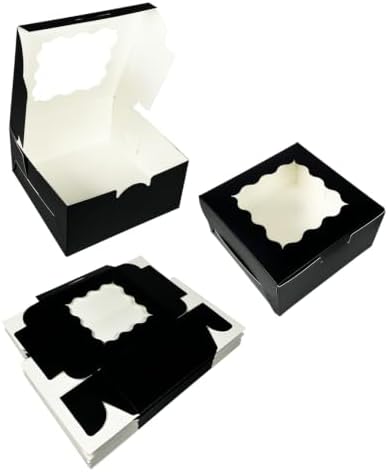 Bakepacker Black Cookie Boxes With Window 6x6x3 inches 240pcs - Image 4