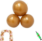 Reusable Inflatable Balloon Garland Arch Kit, 3/7 PCS Linked Pvc Balloons with Elastic Bands & Leak-proof Nozzle, Party Decoration for Birthdays, Weddings & Celebration (7, Gold Brown) by Unknown