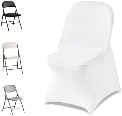 VEVOR Chair Covers, Polyester Spandex Chair Cover, Stretch Slipcovers for Wedding Party Dining Banquet Flat-Front Chair Covers (White-c, 32PCS) by VEVOR