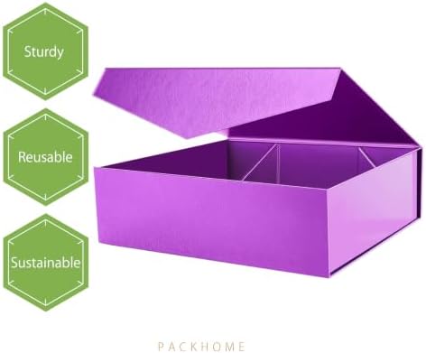 PACKHOME 3 Extra Large Purple Gift Boxes Magnetic Lids 17x14.5x5.5in - Image 6