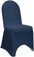 YOUR CHAIR COVERS - 6 Pack Navy Blue Stretch Spandex Banquet Chair Covers - Wedding Slip Premium Quality Cover by YourChairCovers