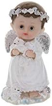 Keepsake Figurine 12 pcs Baby Boy White Angel Holding Baby Lamb | Awesome Decorations or Party Favors | for Baptism, First Communion, Religious and Special Celebrations - Image 2