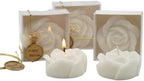 White Rose Shaped Scented Soy Wax Candle Favors (12 Pieces) with Seal Wax and Dried Flowers – Vanilla Scented, Wax Stamp for Bridal and Baby Showers, Birthday Parties, Wedding Decorations by ROSSESIE
