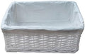 Arpan Small White Wicker Gift Hamper Storage Basket with White Cloth Lining by ARPAN