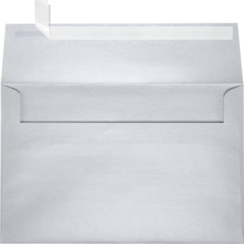 LUXPaper A9 Invitation Envelopes | Peel & Press | 5 3/4" x 8 3/4" | Silver Metallic | 80lb. Text | 500 Qty by LUXPaper