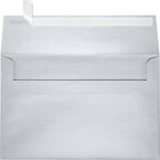 LUXPaper A9 Invitation Envelopes | Peel & Press | 5 3/4" x 8 3/4" | Silver Metallic | 80lb. Text | 50 Qty by LUXPaper