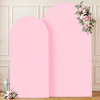 Pink Photo Arch Backdrop Cover Set of 2 for Baby Shower Party 7.2ft and 6ft Arch Covers Stretchy Backdrop Spandex Arch Stand Covers for Girls Birthday Wedding Bridal Shower Background Decorations - Image 4