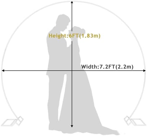 Wokceer Wedding Arch 7.2FT Round Backdrop Stand White Circle Balloon Arch - Image 2