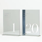 Sliver Wedding Table Numbers 1-20 with Stands, 5"x7" Sliver Mirror Acrylic Table Numbers for Wedding Reception (Sliver Mirror White Font, Number 1-20, 5"x7") by JINMURY
