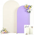 Beige and Purple Arch Backdrop Covers 7.2FT 6FT Party Wedding Arch Covers Stretchy Backdrop Set of 2 Baby Shower Bridal Shower Photo Birthday Spandex Pink Arch Stand Cover by LittleFunny
