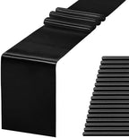 20 Pack Satin Table Runner 12 X 108 Inch Silk Table Runner for Party,Wedding, Birthday, Banquets,Decoration(Black) by Jevix