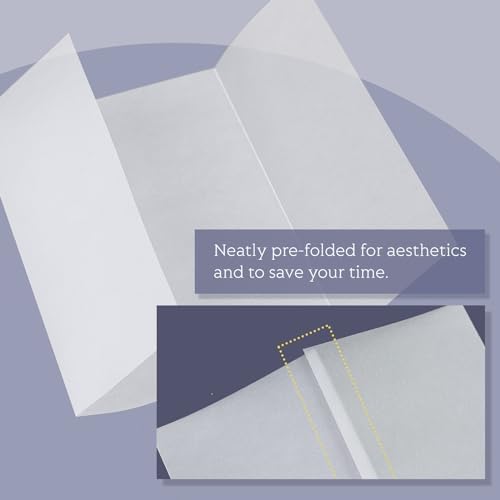 Goefun 5x7 Blank Invitations Kit - 100 Pack White Postcards & 100 Pack Envelopes & 120 Sheets 115GSM Vellum Paper Wraps for Wedding, Graduation, DIY, Thank You & Baby Shower - Image 3