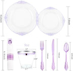 Hioasis 175 Pcs Clear Purple Plates for Party - Image 5