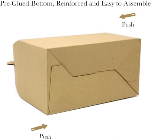 30Pcs 9 Inch Large Gable Gift Boxes, Brown Party Favor Treat Boxes, Lunch Box with Handles for Birthday Babyshower Wedding Activity Picnic - Image 4