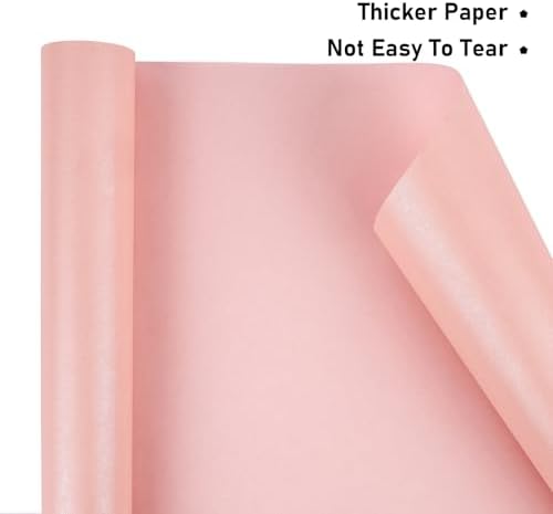 NESCCI Pink Matte Wrapping Paper,Solid Color Pearly-Lustre Paper,Gift Wrapping Paper,Perfect for Wedding,Valentine's Day,Birthday, Christmas,Baby Shower,DIY Bouquet (17 Inches X 32.8 Feet) (Pack of 3) - Image 3