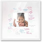 Poster Palooza 20x20 White Autograph & Signature Picture Frame With White Square Opening Photo Mat for 8x8 Pictures Wooden Picture Frames - Birthday, Baby Shower, Memorial Signing Board, Matted Frame by PosterPalooza