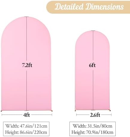 White Pink Arch Backdrop Cover Set of 2 Party Wedding Arch Covers Stretchy Backdrop 7.2FT 6FT Decorations Baby Shower Bridal Shower Photo Birthday Arch Stand Cover Spandex - Image 5