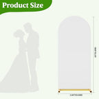 Arch Backdrop Stand and Cover Set, 6 x 2.6FT Gold Metal Wedding Arch for Ceremony, Heavy Duty Balloon Arch Stand with White Spandex Cover for Birthday Party, Baby Shower, Graduation, Event Decor - Image 3
