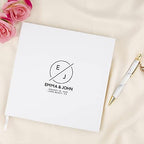 Andaz Press Personalized Wedding Guestbook with Gold Accents, Minimal Circle White Guest Sign in Guest Registry 120 Pages 8.5 X 8.5 Memories Book for DIY, Scrapbook, Photo Album - Image 2