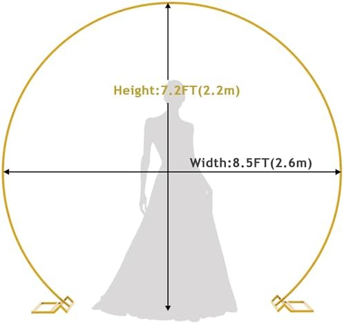 Asee'm Round Backdrop Stand 8.5FT Gold Wedding Arch Metal Circle Balloon - Image 2