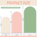 FYSUIMU 3 Pcs Pastel Arch Backdrop Covers Pink Sage Green Cream Stretchy Spandex Arch Stand Fabric Cover for Wedding Baby Bridal Shower Birthday Party Photo Booth Decoration (4ft/5ft/6ft) - Image 2