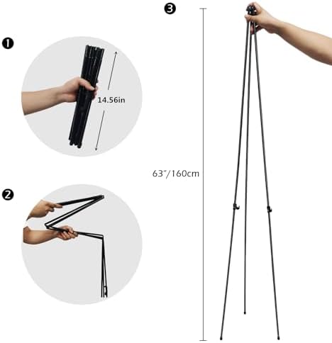 RRFTOK 3 Pack 63 in Sign Easel Stands, Instant-Fold Tripods with Bags - Image 7